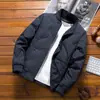 Nova Jaqueta de Penas Masculina Gola Baseball Cardigã Fofo Top Jaqueta de Penas de Pato Cinza Jaqueta de Inverno Casual Masculina Homens