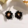 Pendientes de Estilo Pintura al Óleo de Dopamina de Verano, Margaritas Escarchadas, DIY, Juveniles, Reductores de Edad, Anillos para Mujer, Pinzas para el Cabello, Accesorios de Flor para Zapatos