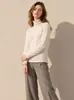 Outono Inverno 2026 Camada Base de Caxemira Gola Alta Suéter Tricotado Feminino Peça Íntima Vazada Camisa Feminina de Caxemira Suéter de Temperamento