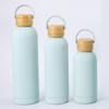 Venta al por mayor transfronteriza 304 Acero Inoxidable Botella de Boca Pequeña Vaso Termo Vaso de Agua para Deportes al Aire Libre Vaso para Coche Tapa de Bambú Sello