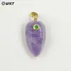 Wt-P2048 Nuevo Colgante de Joyería para Collar Geométrico Hexagonal Estéreo Translúcido Piedra Lisa Incrustado con Circonita Pequeña