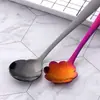 Colher de Café de Aço Inoxidável, Colher Flor com Formato Criativo, Colher de Café Colorida Banhada a Titânio, Colher de Sobremesa Fofa, Colher Pequena Ninho de Pássaro