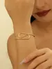 Pulsera Fina Multiforma Electroplateada Transfronteriza, Lazo Sencillo de Nicho, Joyería de Pulsera Metálica de Gama Alta
