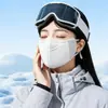 Máscara de terciopelo de nube cálida de invierno para mujer, a prueba de frío, a prueba de viento, elegante, nuevo diseño transpirable, protección para los ojos, máscara facial engrosada y cálida
