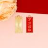 Selección estricta de adornos DIY con gato de la suerte, aleación cuadrada, gota de aceite roja, bendición de buena suerte, accesorios para llavero