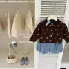 ¡Dulzura Rayada Leenbaby! Conjunto Original de Cárdigan de Punto y Leggings de Otoño para Niñas - Versátil y Elegante