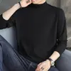 Camiseta Base para Hombre Cuello Medio Color Sólido Otoño Ajustada Manga Larga Camiseta Pura Cuello Medio Para Usar por Dentro Para Usar por Fuera Ropa de Otoño