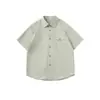 Ropa de Hombre Xintang Camisa de Manga Corta para Hombre con Cuello de Solapa, Chaqueta Camisa Versátil Casual Simple Retro Japonesa para Adolescentes