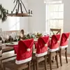 Nuevos artículos de decoración navideña transfronteriza: fundas de silla de felpa corta, fundas decorativas de mesa y silla de Navidad, accesorios de decoración para respaldo