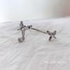 Pendientes de mariposa geométricos con diamantes y alfiler de plata 925 para mujer, diseño de metal con hebilla para la oreja, estilo dulce y moderno, accesorios para las orejas.