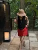 Falda corta de lino 100% de alta gama, estilizada y sencilla para mujer, nuevo estilo de verano, de cintura alta, versátil, línea A