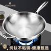 Wok de Titanio Alemán, Sartén de Titanio Real, Sin Recubrimiento, Antiadherente, Wok de Titanio con Patrón de Martillo Escama de Pescado, Sartén para Cocinar en Casa, Apto para Inducción