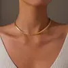 Collar Cuadrado de Cruz Amazon Tkot para Mujer, Chapado en Cobre con Oro de 14K, Collar de Eslabones Paperclip, En Stock en Yiwu