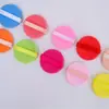 Esponjas de maquiagem dupla face para atacado, macias e redondas, para fixação de base, não absorventes, multicoloridas, processamento de marca
