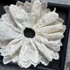 Scrunchie de renda branco para mulheres, acessório de cabelo de camada dupla estilo coreano, elástico de cabelo de alta qualidade para a parte de trás da cabeça