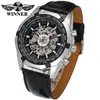 Reloj Mecánico Impermeable para Hombre T-Winner/Victor 8042, Reloj Mecánico Automático Esqueleto para Exportación