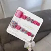12 peças de unha do pé acabada tipo olho de gato removível pura feita à mão com pó de glitter para fototerapia adesivo para unha do pé branco novo estilo