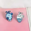 Broche Popular de Ballena de Ola Azul de Aliexpress Broche de Corazón de Esmalte de Aleación Insignia de Mezclilla