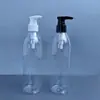 Botella Transparente de 350ml Botella Vacía de Plástico PET Botella con Bomba de Presión Botella para Champú Botella de Recarga para Gel de Ducha