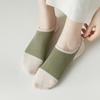 Calcetines de algodón sin estampado estilo japonés para mujer, calcetines invisibles de buena calidad, calcetines de algodón a rayas, calcetines transpirables y absorbentes de sudor para estudiantes, algodón