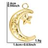 Accesorios de joyería de acero inoxidable con forma de luna y estrella, de estilo europeo y americano, ligeros y lujosos, para bricolaje, collar de acero de titanio con galvanoplastia al vacío de 18 k.