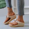 Chanclas de tacón alto con plataforma para mujer, de gran tamaño, de comercio exterior, novedad de verano 2022, sandalias transfronterizas de AliExpress.