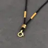 Cordão com Pingente de Mantra de Seis Caracteres Espesso, Corda de Colar Masculina Trançada à Mão Sem Nó, Corda para Pingente Marca Guanyin Wushi