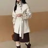 Abrigo de Lana de Hija de Familia Rica para Mujer Otoño Invierno Nuevo Estilo Coreano Chaqueta Corta de Lana Petite
