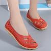 Sapatos Mocassins de Couro Genuíno com Solado de Tendão para Mulheres, Tamanho Grande, para Uso Externo, Transpiráveis, Perfurados, Planos, Slip-On, Sapatos para Mães