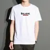 Camiseta de manga corta de verano para hombre ins cuello redondo camiseta básica moda coreana ajustada ropa casual moda masculina