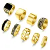 Anillos Hip-Hop de Moda Europeos y Americanos Más Vendidos en Temu Acero de Titanio Plata Anillos de Pareja Anillos Sellos Conjunto de Joyería para Hombre