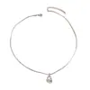 Collar de Lujo Ligero Geométrico para Mujer Anillo de Nicho Diseño de Gota de Agua Cadena Larga Simple para Clavícula Collar Explosivo Transfronterizo para Mujer