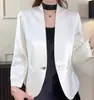 Blazer Ajustado Primavera/Verano con Diseño Cruzado en la Espalda, Delgado, Elegante, Versátil, Estilo Corto con Mangas Tres Cuartos
