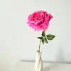 Nova Rosa Flor Grande Casamento Chinês Ramo Único Flor Artificial Vinho Tinto Salão de Casamento Decoração de Guia de Caminho Arranjo de Flores Flor Artificial