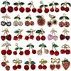 Aleación de Zinc Serie de Frutas Cereza Roja 3D Kit de Materiales para Llavero DIY Pendiente Accesorio de Joyería