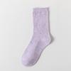 Calcetines de Media Caña para Mujer con Hilo de Lunares Populares en Internet Moda Ins Calcetines de Algodón de Doble Aguja con Raya Vertical de Rizo Estilo Coreano Simple Combinables para las Cuatro Estaciones