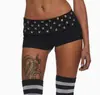 Ropa para Mujer Independiente Europea y Americana Transfronteriza Gótica Y2K Punk Tachonada Sexy Hot Girl Ns Moda Personalizada Pantalones Ultra Cortos Venta al por Mayor