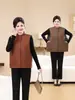 Novo Colete Estilo Chinês Feminino Outono Inverno Com Veludo Espesso Para Meia-Idade e Idosos Mãe Roupas Botões Estilo Chinês Colete Quente Tamanho Grande