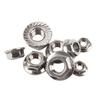 Tuerca hexagonal de brida de acero inoxidable 304/316 con tapa de rosca dentada M3-M20DIN6923A2-701/4