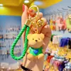 Red de Internet creativa postura sentada amor oso de lana llavero Moda linda para mujer exquisita muñeca de resina llavero bolsa