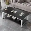 Mesa de Centro Simples e Moderna para Uso Doméstico na Sala de Estar, Mesa Retangular para Apartamento Pequeno, Mesa de Chá com Padrão de Mármore para Apartamento Simples de Aluguel