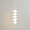 Estilo Francés Lujo Ligero Moderno Dormitorio Mesita de Noche Sala de Estar Estudio Vidrio Diseñador Decorativo Estilo Crema Varilla Retráctil Luz Colgante