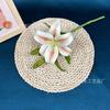 3D una flor dos capullos W Lirio película de impresión 3D flor de lirio arreglo floral para salón de bodas decoración del hogar flor de lirio de simulación