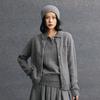 Cárdigan de Punto para Mujer de Cachemira, Cuello Redondo, Trenzado, Moda Casual, Versátil, Estilo Old Money, Chaqueta Universitaria Nueva Otoño e Invierno