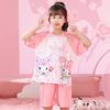 Pijamas de niña, pantalones cortos de manga corta, ropa de casa, pijamas para niños, verano, seda de hielo, cuello redondo, traje madre-hija, nuevo estilo