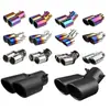 Escape Automotivo Universal Uma Saída Duas Saídas Azul Queimado Colorido Preto Modificado Tubo de Escape Duplo Silenciador
