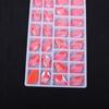 Hebilla plana de vidrio fluorescente en forma de hacha, cosida a mano con taladro, doble agujero, pedrería, taladro de fondo plano, bolsa de material para accesorios DIY