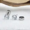 Astmf-136 Aleación de Titanio Redondo Pastel Rosca Externa Zirconia Pendientes G23 Titanio Rosca Interna Zirconia Pendientes Joyería Cabeza