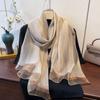 2026 Novo Xale Elegante de Alta Qualidade Vintage com Lenço de Gaze, Moda Estilo Coreano Leve Luxo Lenço de Seda Artificial para Mulheres
