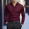 Nova camisa casual slim-fit de manga longa respirável e não amassa, tamanho europeu, impressa em 3D, para Amazon transfronteiriça